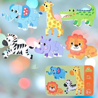 Puzzle éducatif en bois | Puzzle Montessori BabyPuzzle Sauvage Jeu de motricité pour enfant | Puzzle Montessori BabyPuzzle Sauvage Puzzle interactif animaux | Puzzle Montessori BabyPuzzle Sauvage