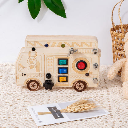 Tableau Montessori BusyBoardCircuit Camion | Jouet éducatif interactif Tableau Montessori BusyBoardCircuit Camion | Apprentissage ludique pour enfants Tableau Montessori BusyBoardCircuit Camion