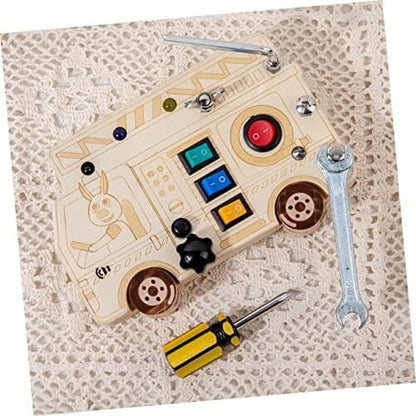 Tableau Montessori BusyBoardCircuit Camion | Jouet éducatif interactif Tableau Montessori BusyBoardCircuit Camion | Apprentissage ludique pour enfants Tableau Montessori BusyBoardCircuit Camion