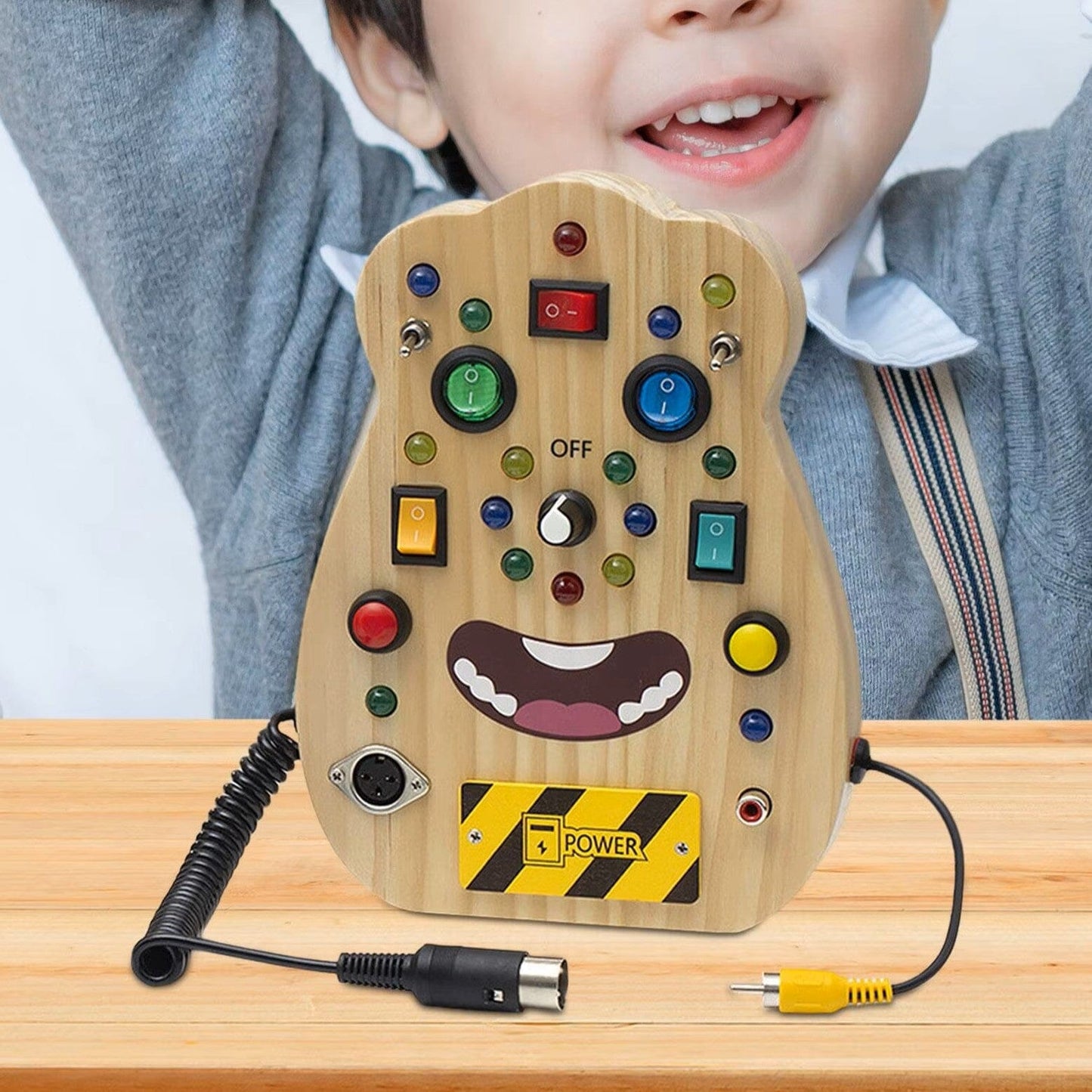 Tableau interactif éducatif pour bébé | Tableau Montessori BusyBoardCircuit Visage Motricité fine et éveil cognitif bébé | Tableau Montessori BusyBoardCircuit Visage Jeu sensoriel coloré pour tout-petit | Tableau Montessori BusyBoardCircuit Visage